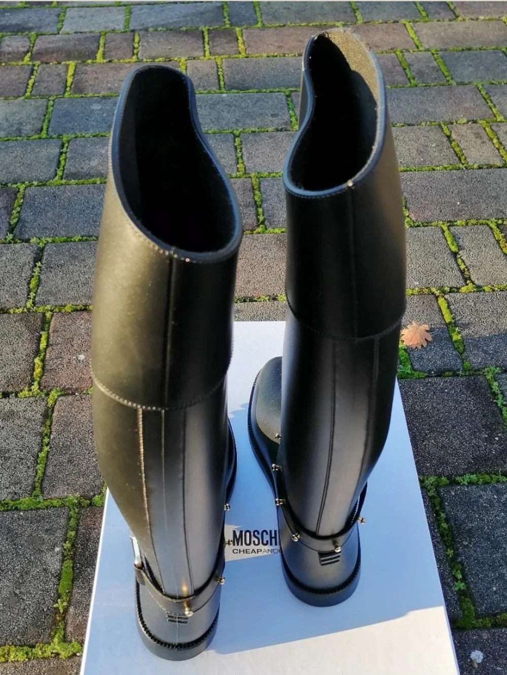 Moschino Cheap and Chic Black Leather Boots NWT